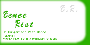 bence rist business card